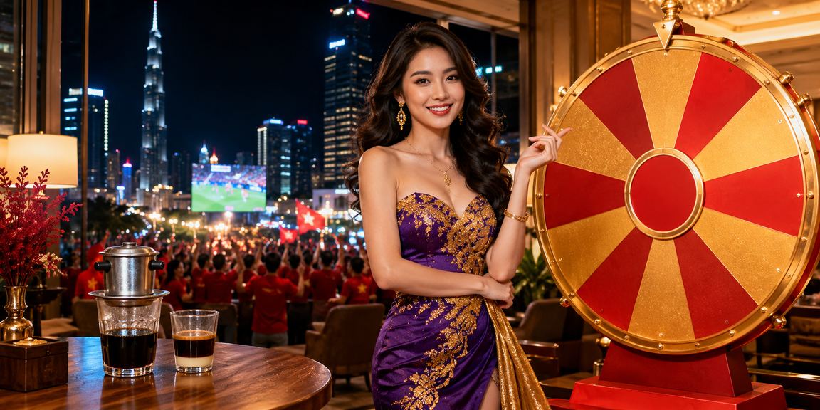 Người dùng tham gia rút thăm trúng thưởng may mắn tại TP. Hồ Chí Minh với ly cà phê